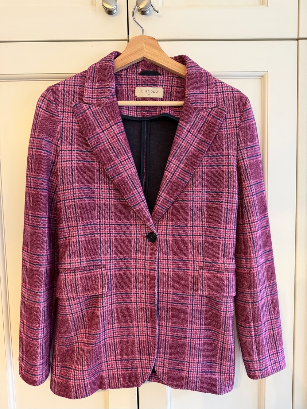 Circolo Plaid Single-Button Blazer